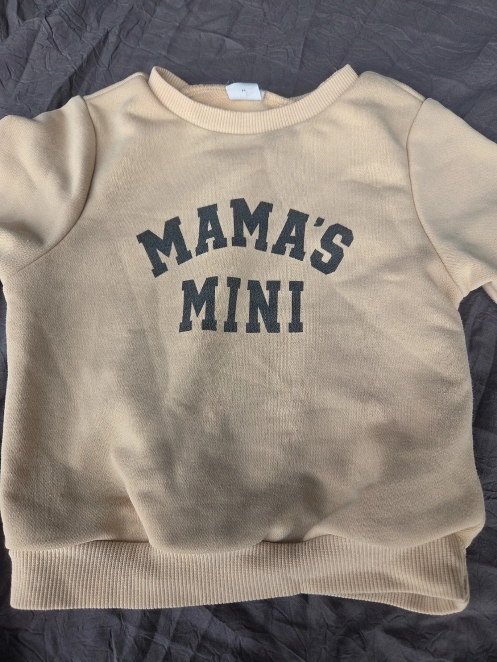 SHEIN Beige 'MAMA'S MINI' Kids Sweatshirt